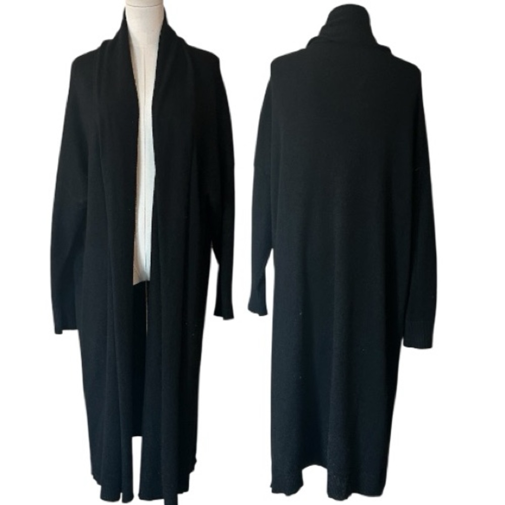 MAX.LONG Elegant Black Long Cardigan size one size - Picture 2 of 9